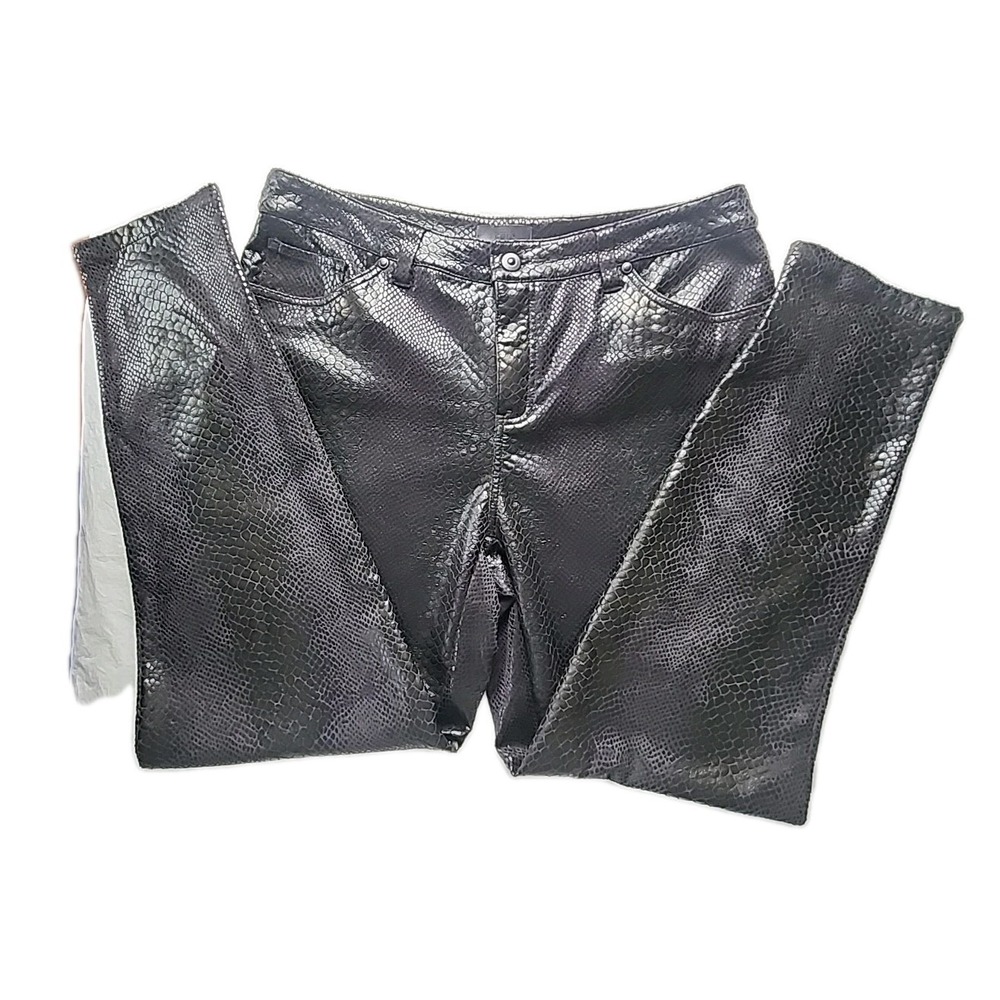 Eric Women's 10 Pants Black Snake Skin Sexy Skinny Fit Stretch Mid-Rise EUC